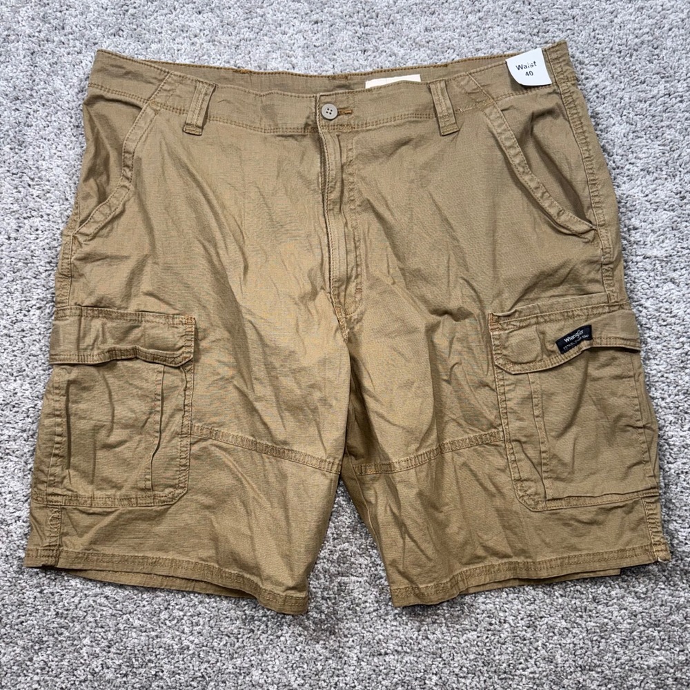 Wrangler Outdoor Stretch Ripstop Cargo Shorts Mens Stretch Khaki 40 NEW